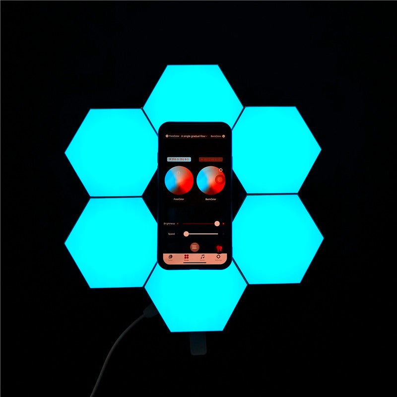Luminária Hexagonal LED de Parede RGB